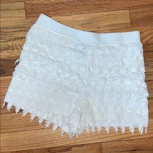 Express White Lace Shorts